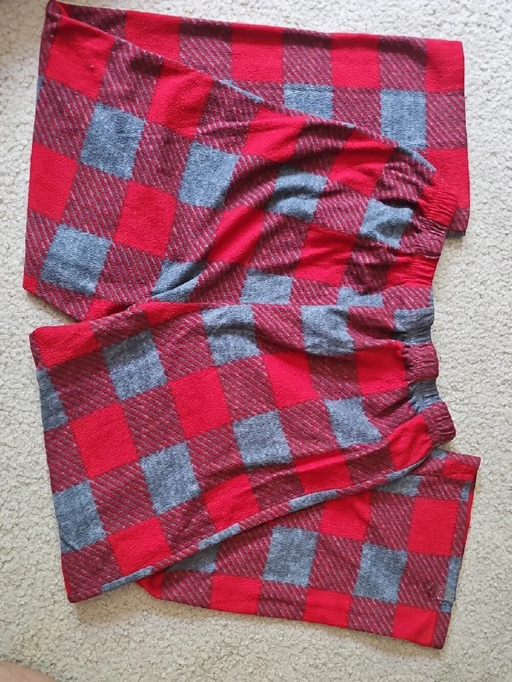 Kids Red and Gray Buffalo Plaid Pajama Bottoms